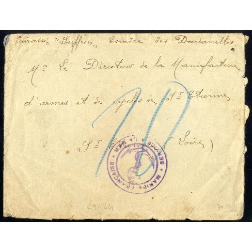 1915/16, ein Brief und 5 Ansichtskarten alle entwertet durch Militärpoststempel (2 französisch und 4 deutsch) alle Bilder sind in unserem Online-Katalog