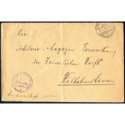 1917, gro&szlig;formatiger Brief nach Wilhelmshaven...