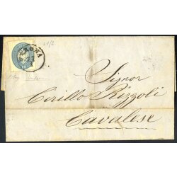 1863, 10 Soldi azzurro su lettera da Verona 27.1. per...