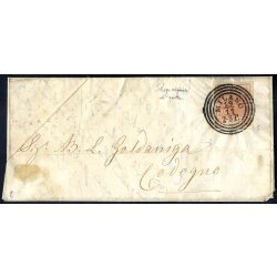 1850, 15 Cent., secondo tipo, su lettera da Milano (Sass....