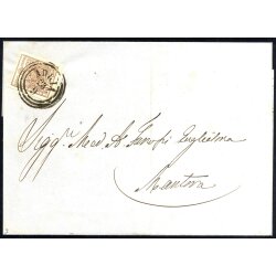 1854, 30 Cent. bruno, carta a macchina, su lettera da...