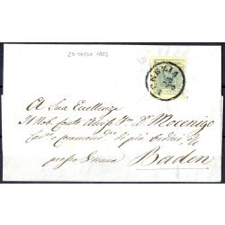 1850, 45 Cent. azzurro ardesia su lettera da Venezia,...