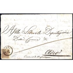 1851, "Carta costolata", 30 Cent. bruno su...