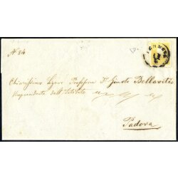 1859, 2 Soldi giallo secondo tipo, su lettera di...