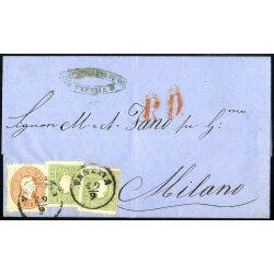 1862, Lettera di tre sezioni da Venezia 29.9.1863 per...