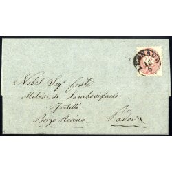 1863, 5 Soldi rosa, su lettera da Legnago il 18.6., per...
