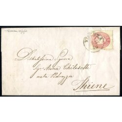 1863, 5 Soldi rosa, su lettera da Vicenza il 13.10., per...