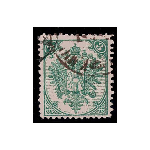 1879, Steindruck, 3 Kr. grün, LZ 12, geprüft Goller (Mi. 3IAa / 4Ia)
