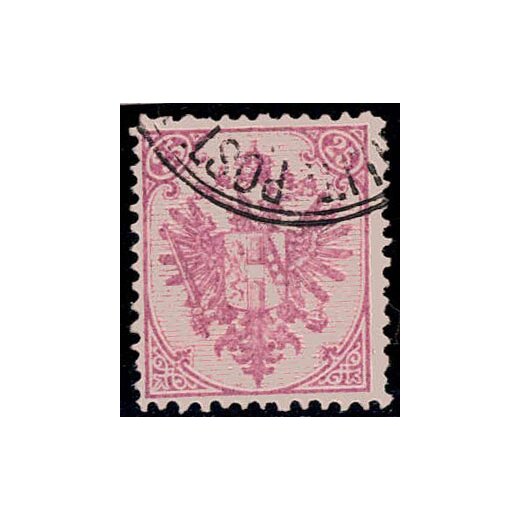 1879, Steindruck, 25 Kr. grauviolett, LZ 12, geprüft Goller (Mi. 7IAb / Fb. 9Ib)