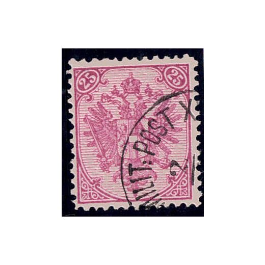 1879, Steindruck, 25 Kr. lila, LZ 12, geprüft Goller (Mi. 7IAc / Fb. 9Ic)
