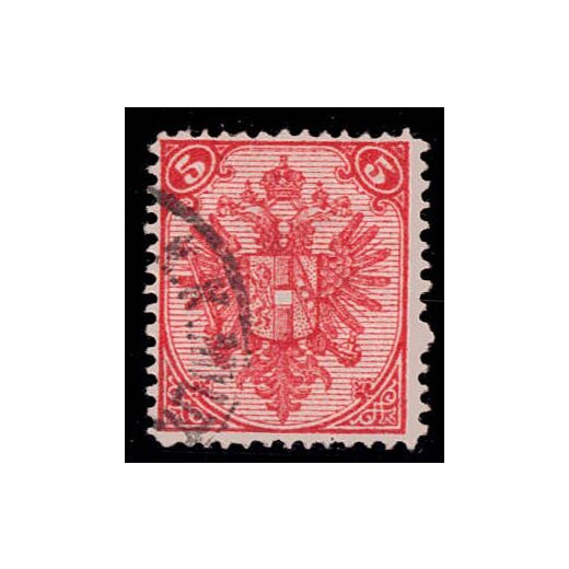 1879, Steindruck, 5 Kr. karmin, LZ 12ž, geprüft Goller (Mi. 4ICc / Fb. 5Ic)