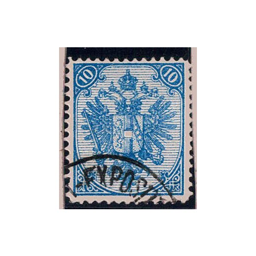 1879, Steindruck, 10 Kr. hellblau, LZ 12ž, geprüft Goller (Mi. 5ICb / Fb. 6Ib)