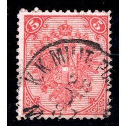 1879, Steindruck, 5 Kr. rot, LZ 12?, WZ, gepr&uuml;ft...