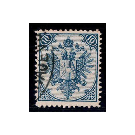 1879, Steindruck, 10 Kr. schwarzblau, LZ 12?, geprüft Goller (Mi. 5IGd / Fb. 6Id)