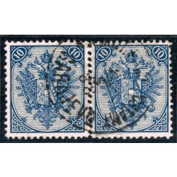1879, Steindruck, 10 Kr. schwarzblau, LZ 12?, Paar,...