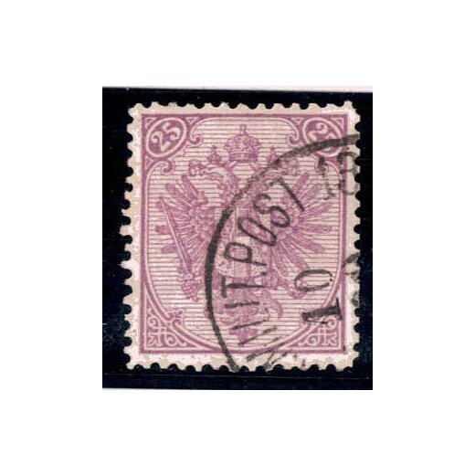 1879, Steindruck, 25 Kr. grauviolett, LZ 12?, geprüft Goller (Mi. 7IGb / Fb. 9Ib)