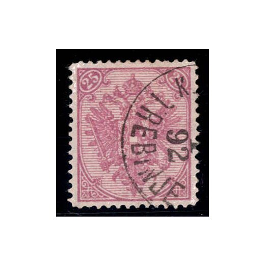 1879, Steindruck, 25 Kr. graulila, LZ 12?, geprüft Goller (Mi. 7IGd / Fb. 9Id)