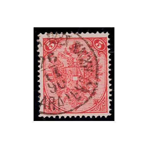 1879, Steindruck, 5 Kr. rot, LZ 13?, geprüft Goller (Mi. 4IFa / Fb. 5Ia)