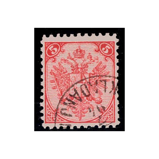 1890, Steindruck, 5 Kr. rot, LZ 10?, geprüft Goller (Mi. 4ILa / Fb. 5Ia)