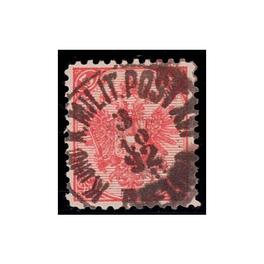 1890, Steindruck, 5 Kr. rot, LZ 10?, WZ, geprüft Goller (Mi. 4ILa / Fb. 5Ia)