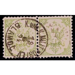 1890, Steindruck, 20 Kr. resedagrün, LZ 10?, Paar,...