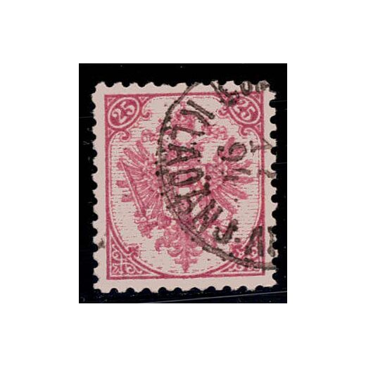 1890, Steindruck, 25 Kr. purpur, LZ 10?, geprüft Goller (Mi. 7ILe / Fb. 9Ie)
