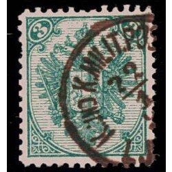 1890, Steindruck, 3 Kr. blaugr&uuml;n, LZ 11?,...