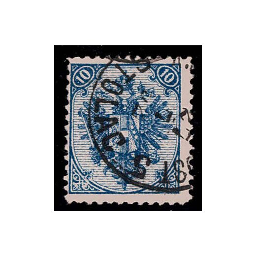 1890, Steindruck, 10 Kr. schwarzblau, LZ 11?, WZ, geprüft Goller (Mi. 5IMd / Fb. 6Id)