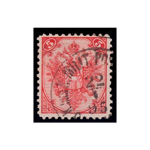 1889, Steindruck, 5 Kr. rot, LZ 11, WZ, geprüft Goller (Mi. 4IJa / FB. 5Ia)