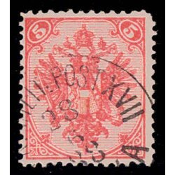 1879, Steindruck, 5 Kr. rot, LZ 12 x 12?, gepr&uuml;ft...