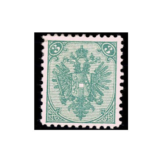 1895, Buchdruck, 3 Kr. grün, LZ 10? (Mi. 3IIA / ANK 4II)