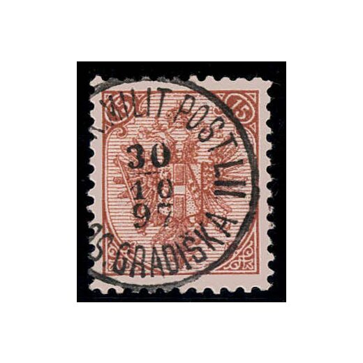 1895, Buchdruck, 15 Kr. braun, LZ 11? (Mi. 6IIC / ANK 7II)