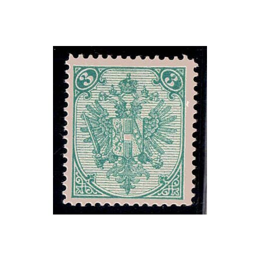 1895, Buchdruck, 3 Kr. grün, WZ, LZ 12? (Mi. 3IIB / ANK 4II)