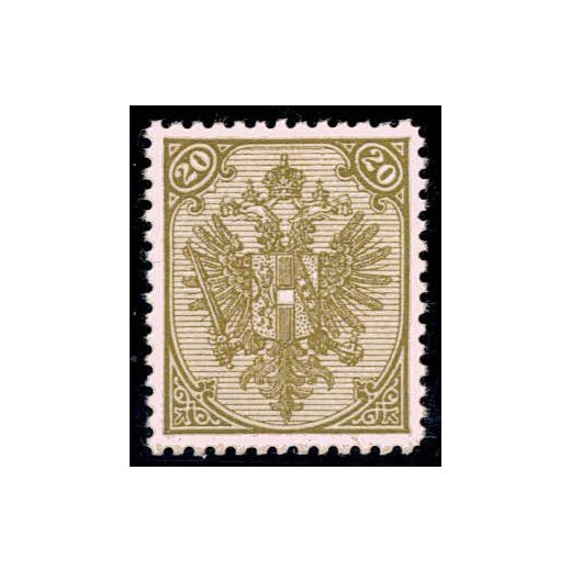 1895, Buchdruck, 20 Kr. oliv, LZ 12? (Mi. 8IIB / ANK 8II)