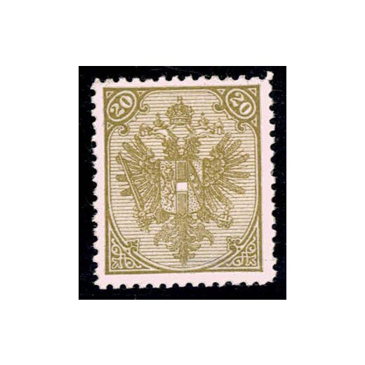 1895, Buchdruck, 20 Kr. oliv, WZ, LZ 12? (Mi. 8IIB / ANK 8II)