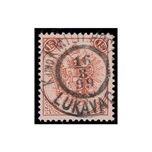 1895, Buchdruck, 15 Kr. braun, LZ 12? (Mi. 6IIB / ANK 7II)