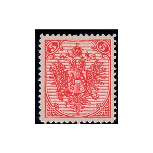1895, Buchdruck, 5 Kr. rot, Platte III, LZ 121? (Mi. 4IIIb / ANK 5II/II)