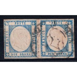 1861, Province Napoletane, 2 Gr. azzurro chiaro, coppia...