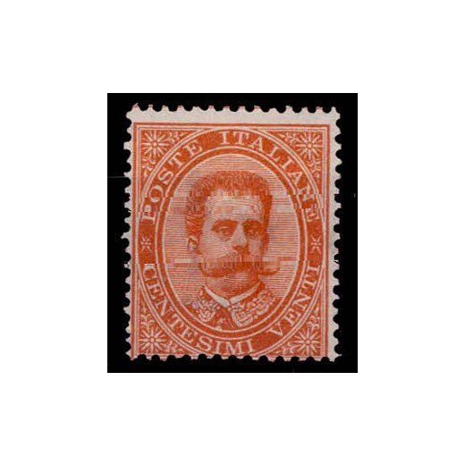 1879, Umberto I, 20 Cent. arancio, firmato Caffaz (Sass. 39 / 280,-)