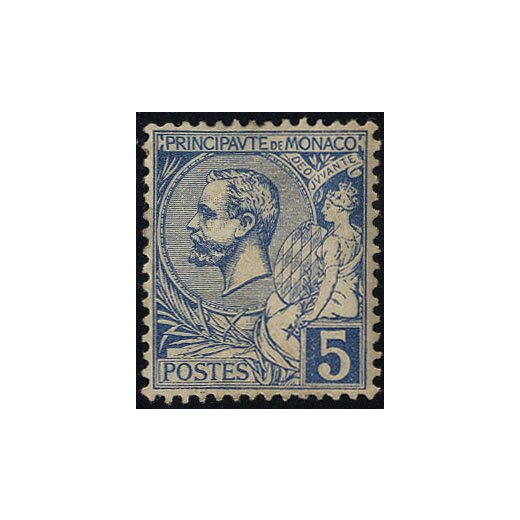 1891, Fürst Albert I 5 c blau, Unif. + Mi. 13 / 80,-