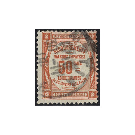 1908/10, 50 C ziegelrot, Mi. P39 / 70,- Unif. 47