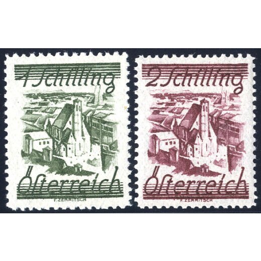 1925, Freimarken in Schillingw&auml;hrung, 21 Werte (U. 331-50 - ANK 447-67 / 300,-)