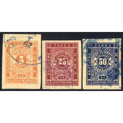 1885/86, Porto, 3 Werte ungez&auml;hnt (Mi. 4-6)
