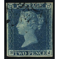 1841, 2 Pence blau (U. + Mi. 4 / 50,- SG 14)