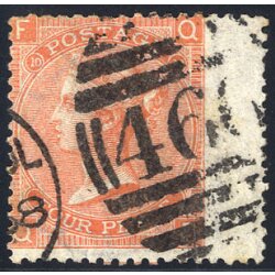 1865, 4 d. plate 10, Unif. 32 SG 94