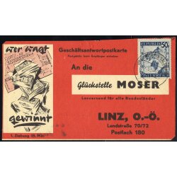 1956, Bestellkarte der 62. Klassenlotterie, von Oberndorf...