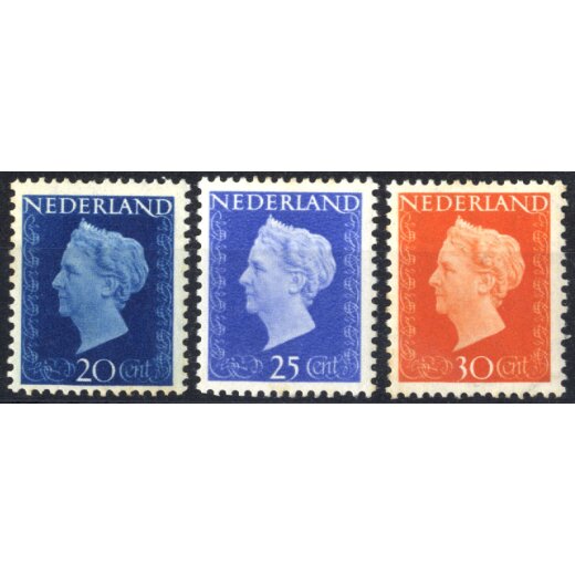 1947, Wilhelmina, 20,25,30 C, Mi. 484,486,487
