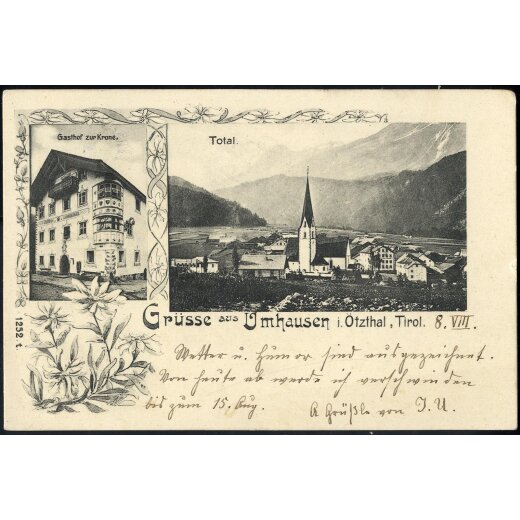 1899, "Gruss aus Umhausen", AK, gebraucht