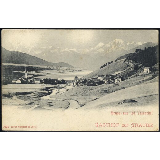 1908, "Gruss aus St. Valentin", AK, gebraucht