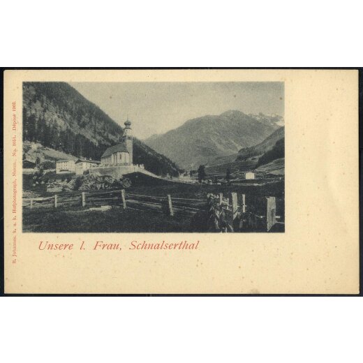 1900, ca., "Unsere l. Frau, Schnalserthal", AK, ungebraucht
